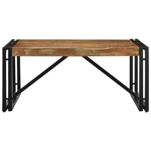 Sofabord 80x80x35 cm massivt genbrugstræ flerfarvet