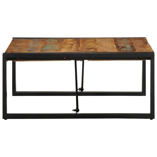 Sofabord 80x80x35 cm massivt genbrugstræ flerfarvet