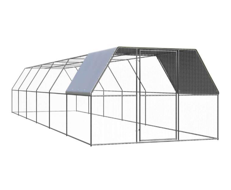 Hønsegård 3x12x2 m galvaniseret stål