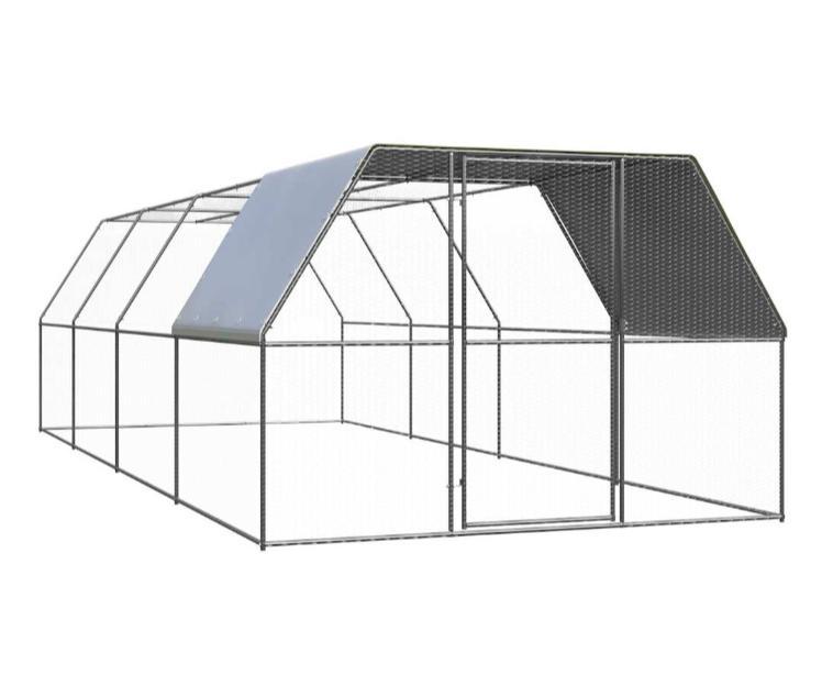 Hønsegård 3x8x2 m galvaniseret stål