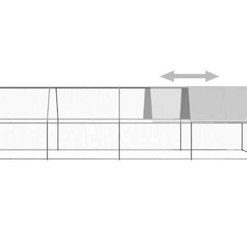 Hønsegård 3x8x2 m galvaniseret stål