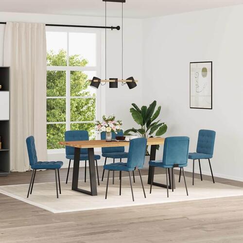 Spisebordsstole 6 stk. velour blå