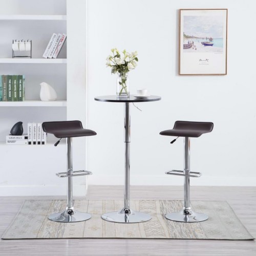 Barstole 2 stk. kunstlæder brun