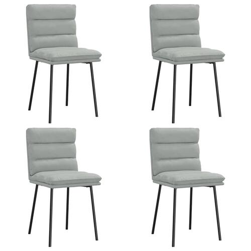 Spisebordsstole 4 stk. velour lysegrå
