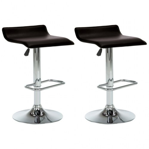 Barstole 2 stk. kunstlæder brun