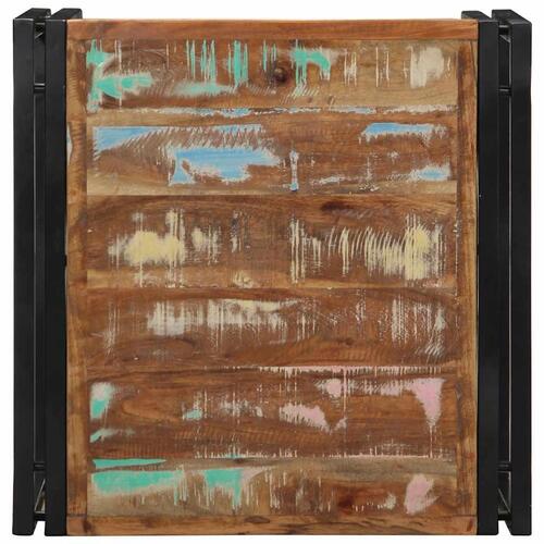 Sofabord 50x50x35 cm massivt genbrugstræ flerfarvet