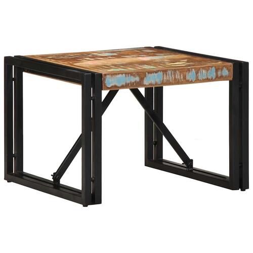Sofabord 50x50x35 cm massivt genbrugstræ flerfarvet