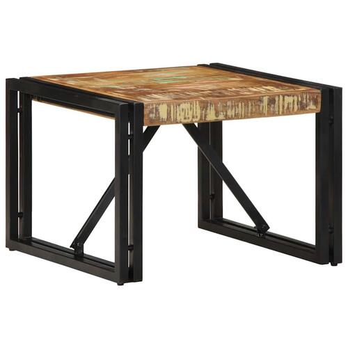 Sofabord 50x50x35 cm massivt genbrugstræ flerfarvet