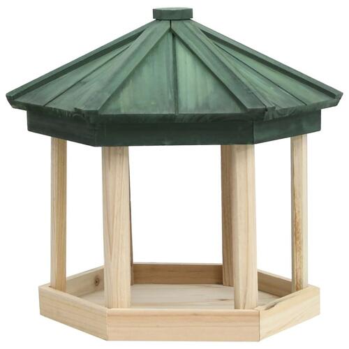 Fuglefoderhus 33x30 cm ottekantet massivt fyrretræ