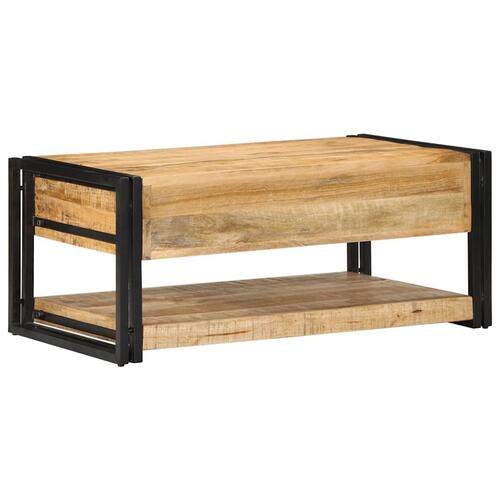 Sofabord 90x50x38 cm massivt ru mangotræ