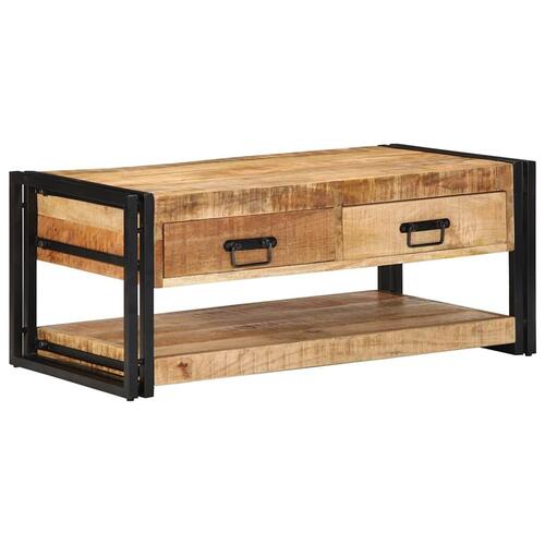 Sofabord 90x50x38 cm massivt ru mangotræ