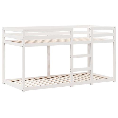 Køjeseng med tag 90x190 cm massivt fyrretræ hvid