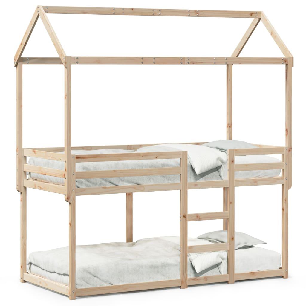 Køjeseng uden madras 90x200 cm massivt fyrretræ