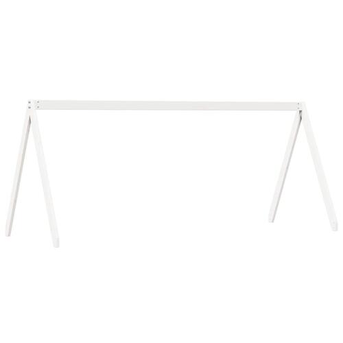 Køjeseng med tag 90x190 cm massivt fyrretræ hvid