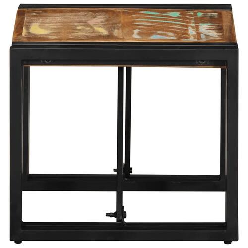 Sofabord 40x40x35 cm massivt genbrugstræ flerfarvet