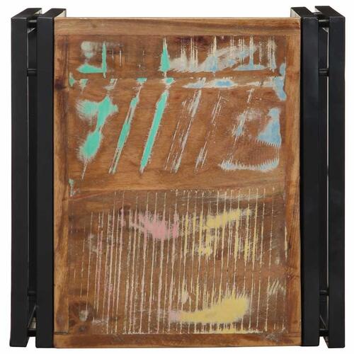 Sofabord 40x40x35 cm massivt genbrugstræ flerfarvet