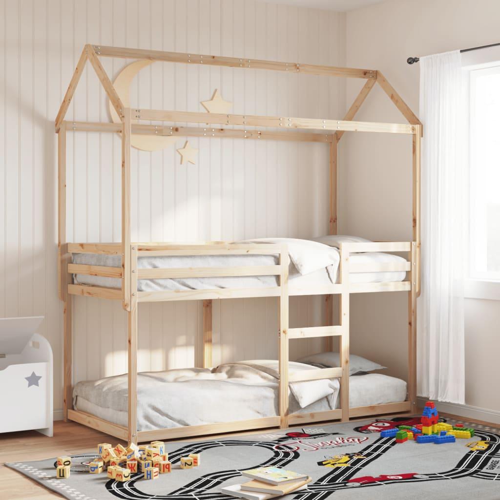 Køjeseng uden madras 90x190 cm massivt fyrretræ