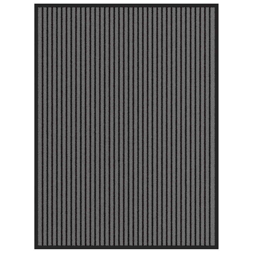 Dørmåtte Stribe Sort og Grå 90x120 cm