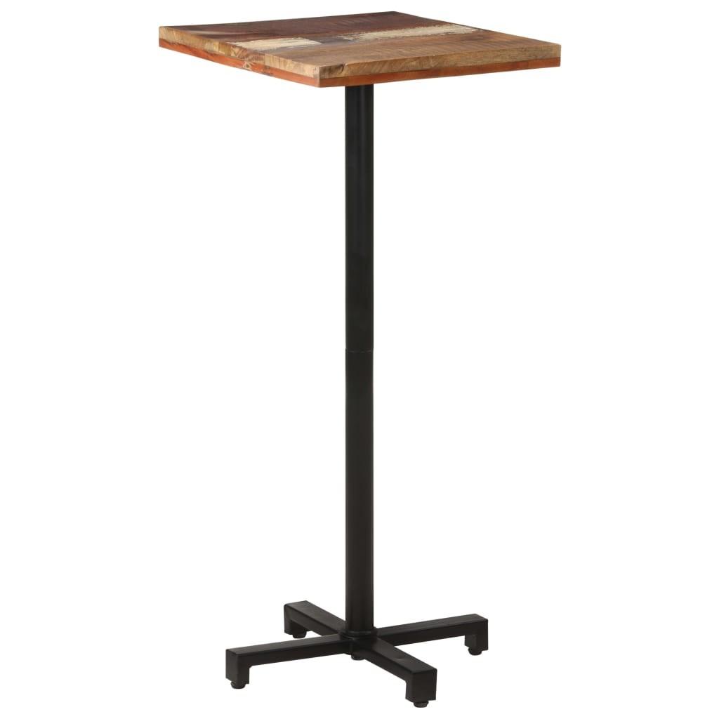 Bistrobord 50x50x110 cm firkantet massivt genbrugstræ