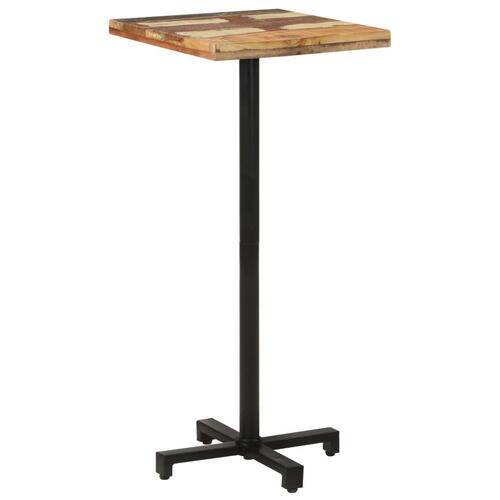 Bistrobord 50x50x110 cm firkantet massivt genbrugstræ