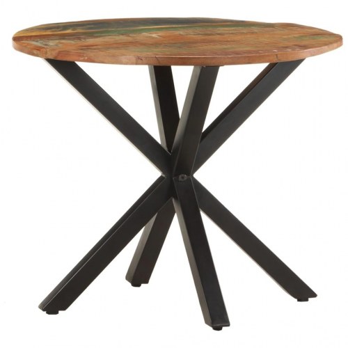 Sidebord i massivt genbrugstræ 68×68×56 cm - industrielt design