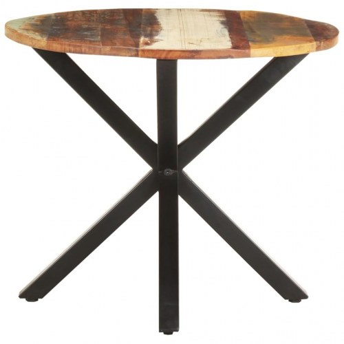 Sidebord i massivt genbrugstræ 68×68×56 cm - industrielt design