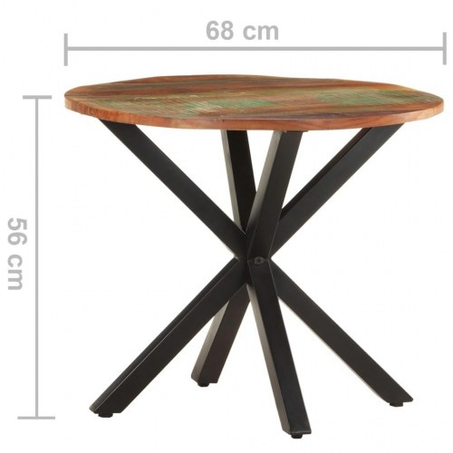 Sidebord i massivt genbrugstræ 68×68×56 cm - industrielt design