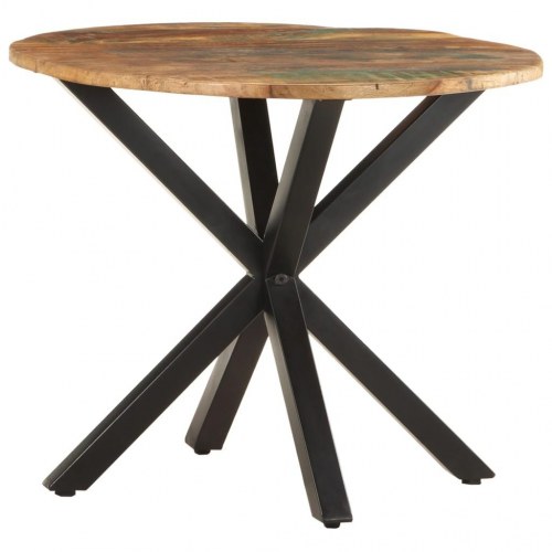 Sidebord i massivt genbrugstræ 68×68×56 cm - industrielt design