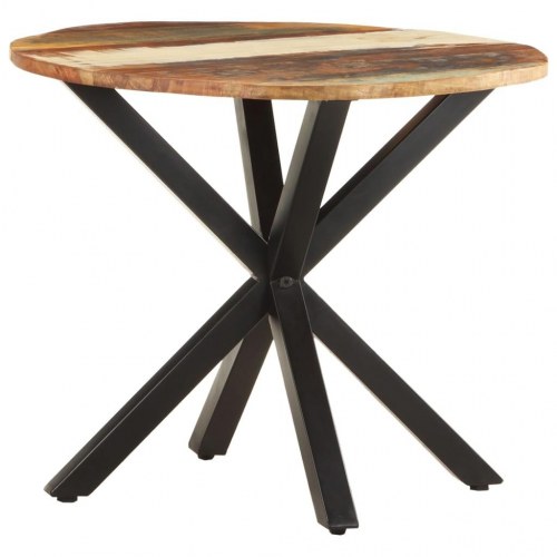 Sidebord i massivt genbrugstræ 68×68×56 cm - industrielt design