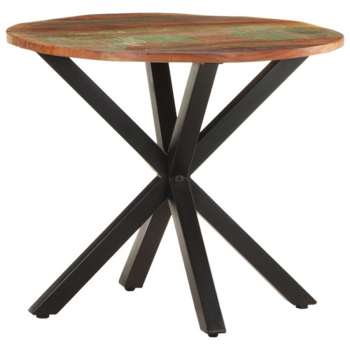 Sidebord i massivt genbrugstræ 68×68×56 cm - industrielt design