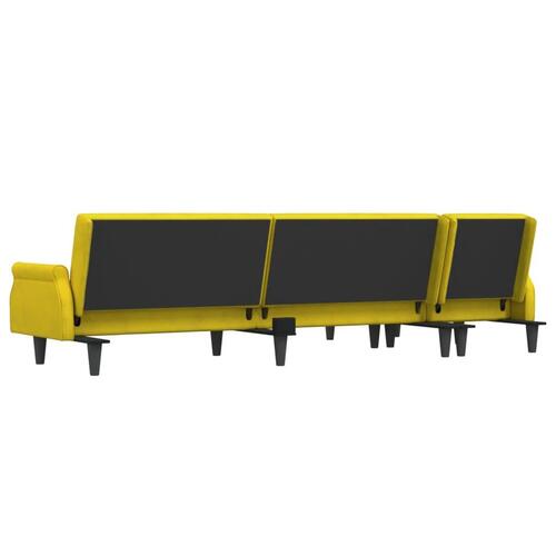 Sovesofa med chaiselong 271x140x70 cm velour gul