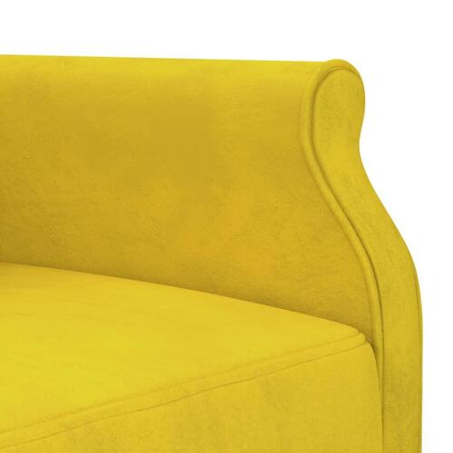 Sovesofa med chaiselong 271x140x70 cm velour gul