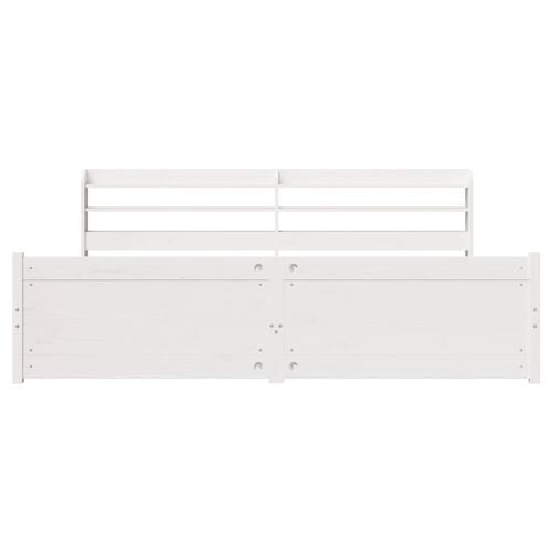 Sengeramme med hovedgærde uden madras Hvid 200x200 cm