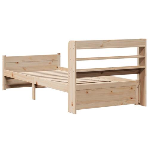 Sengeramme med sengegavl 75x190 cm massivt fyrretræ