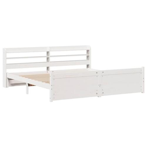 Sengeramme med hovedgærde uden madras Hvid 180x200 cm