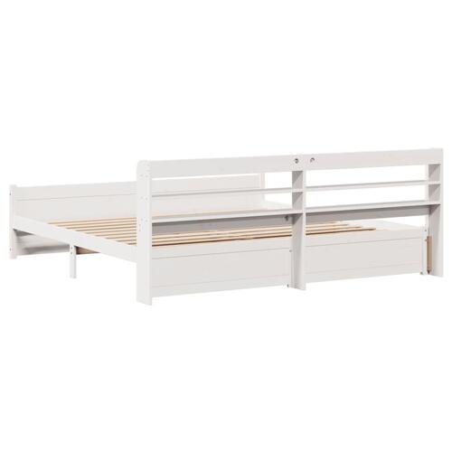 Sengeramme med hovedgærde uden madras Hvid 180x200 cm