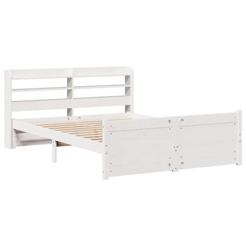 Sengeramme med hovedgærde uden madras Hvid 140x190 cm
