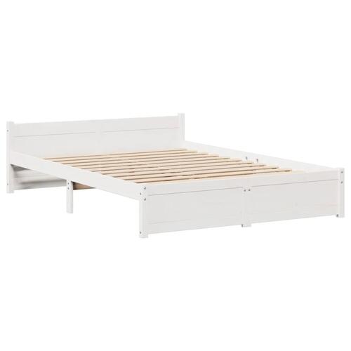 Sengeramme med hovedgærde uden madras Hvid 140x190 cm