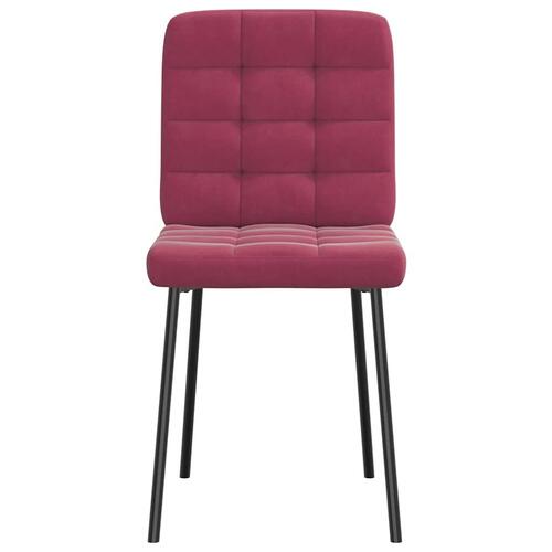 Spisebordsstole 6 stk. velour vinrød