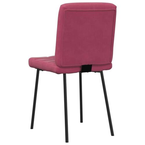 Spisebordsstole 6 stk. velour vinrød