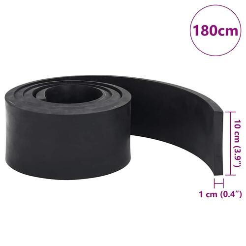 Gummikant til sneplov 180x10x1 cm sort