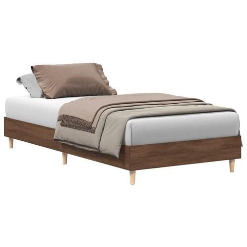 Sengestel uden madras 75x190 cm konstrueret træ brunt eg