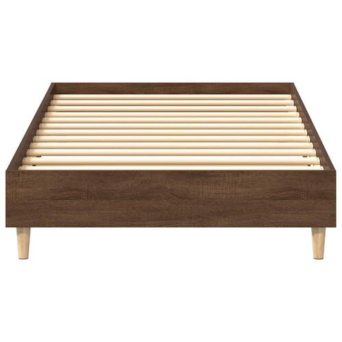 Sengestel uden madras 75x190 cm konstrueret træ brunt eg