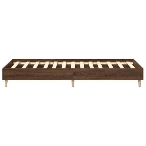 Sengestel uden madras 75x190 cm konstrueret træ brunt eg