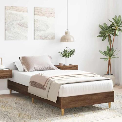 Sengestel uden madras 90x190 cm konstrueret træ brunt eg