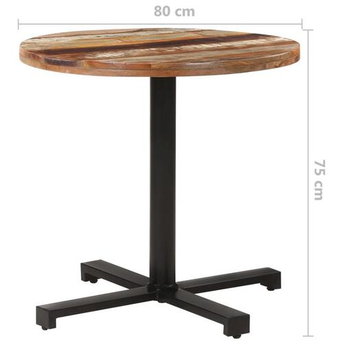 Bistrobord Ø80x75 cm massivt genbrugstræ