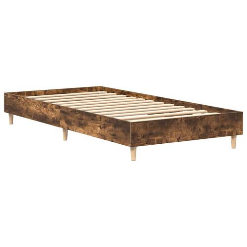 Sengestel uden madras 90x190 cm konstrueret træ røget eg