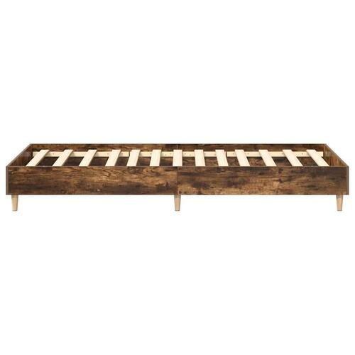 Sengestel uden madras 90x190 cm konstrueret træ røget eg