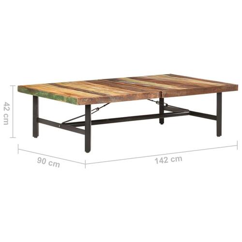 Sofabord 142x90x42 cm massivt genbrugstræ