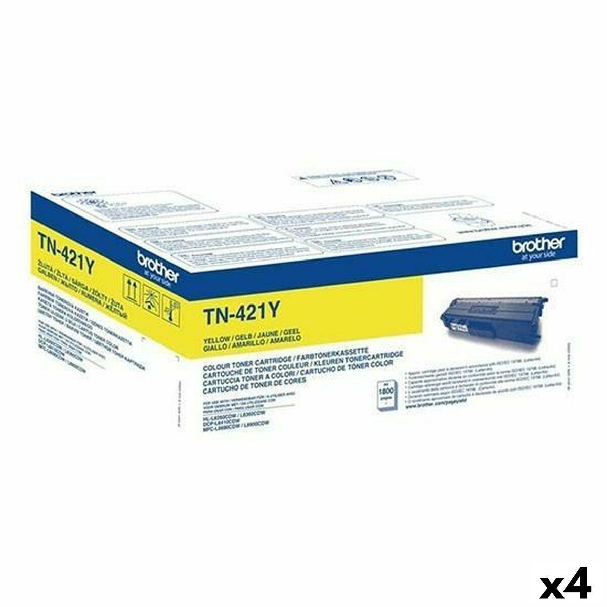 Brother TN-421Y gul toner - pakke med 4